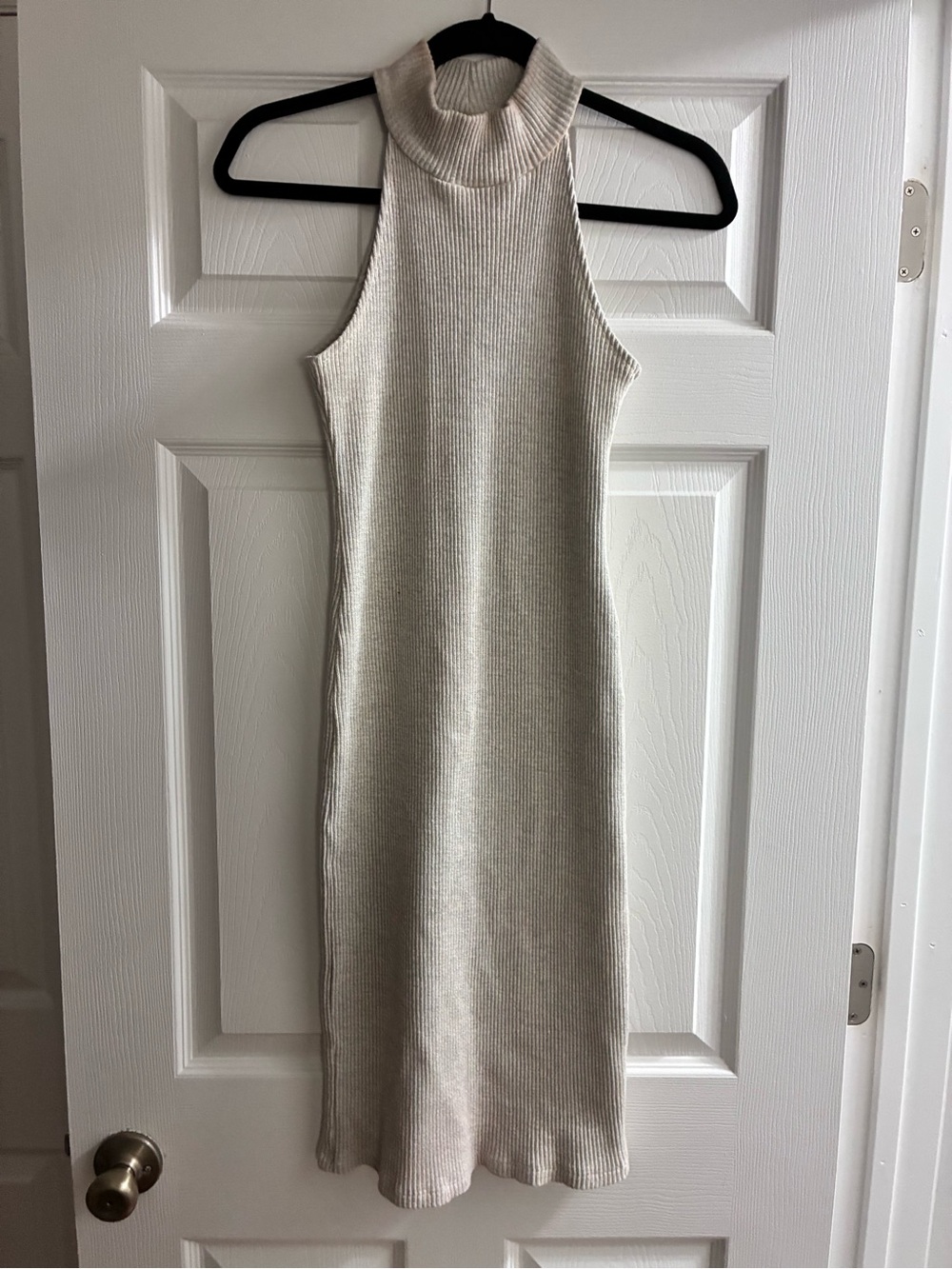 Monrow Ribbed Mock Sleeveless Mini Sweater Dress